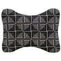 Pattern Op Art Black White Grey Velour Seat Head Rest Cushion View1