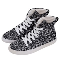 Pattern Op Art Black White Grey Men s Hi-top Skate Sneakers by Nexatart