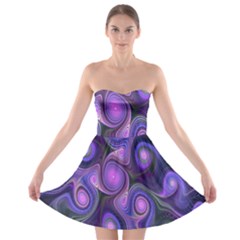 Abstract Pattern Fractal Wallpaper Strapless Bra Top Dress by Nexatart