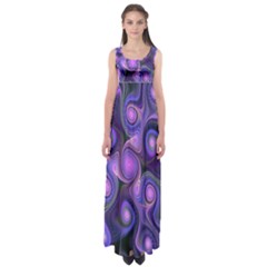 Abstract Pattern Fractal Wallpaper Empire Waist Maxi Dress