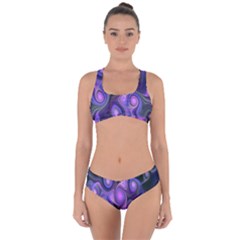 Abstract Pattern Fractal Wallpaper Criss Cross Bikini Set by Nexatart