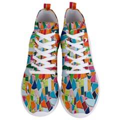 Mosaic Tiles Pattern Texture Men s Lightweight High Top Sneakers by Nexatart