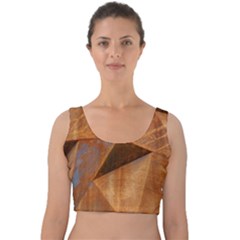 Steel Corten Steel Brown Steel Velvet Crop Top