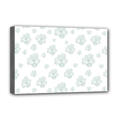 Pastel Floral Motif Pattern Deluxe Canvas 18  X 12   by dflcprints