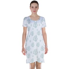 Pastel Floral Motif Pattern Short Sleeve Nightdress by dflcprints