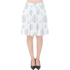 Pastel Floral Motif Pattern Velvet High Waist Skirt by dflcprints