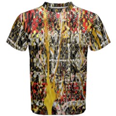 Retro Orange Black And White Liquid Gold  By Kiekie Strickland Men s Cotton Tee by flipstylezfashionsLLC