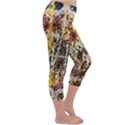 Retro orange black and white liquid gold  by kiekie strickland Capri Winter Leggings  View3