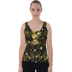 Decorative Icons Original Gold And Diamonds Creative Design By Kiekie Strickland Velvet Tank Top by flipstylezfashionsLLC