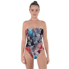 Beautiful Hibiscus Flower Design  Tie Back One Piece Swimsuit by flipstylezfashionsLLC