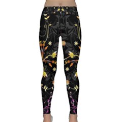 Beautiful Floral Swirl Brushes Vector Design Classic Yoga Leggings