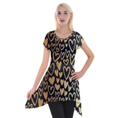 Cluster Of Tiny Gold Hearts Seamless Vector Design By Flipstylez Designs Short Sleeve Side Drop Tunic