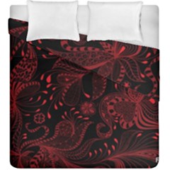 Seamless Dark Burgundy Red Seamless Tiny Florals Duvet Cover Double Side (king Size) by flipstylezfashionsLLC