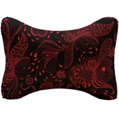 Seamless Dark Burgundy Red Seamless Tiny Florals Seat Head Rest Cushion