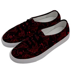 Seamless Dark Burgundy Red Seamless Tiny Florals Men s Classic Low Top Sneakers