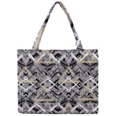 Retro Black And White Gold Design By Kiekiestrickland Mini Tote Bag by flipstylezfashionsLLC