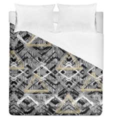 Retro Black And White Gold Design By Kiekiestrickland Duvet Cover (queen Size)