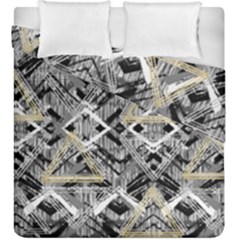 Retro Black And White Gold Design By Kiekiestrickland Duvet Cover Double Side (king Size)