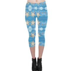 Adorably Cute Beach Party Starfish Design Capri Leggings  by flipstylezfashionsLLC