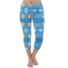 Adorably Cute Beach Party Starfish Design Capri Winter Leggings  by flipstylezfashionsLLC