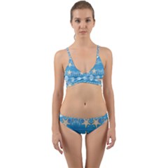 Adorably Cute Beach Party Starfish Design Wrap Around Bikini Set