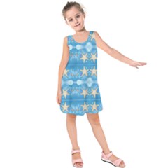 Adorably Cute Beach Party Starfish Design Kids  Sleeveless Dress