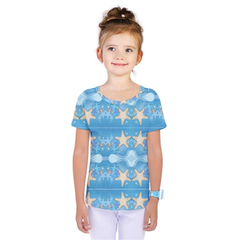 Adorably Cute Beach Party Starfish Design Kids  One Piece Tee by flipstylezfashionsLLC