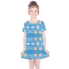 Adorably Cute Beach Party Starfish Design Kids  Simple Cotton Dress