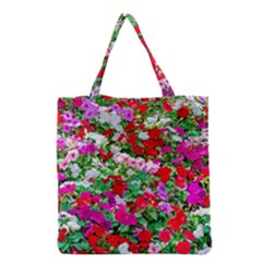 Colorful Petunia Flowers Grocery Tote Bag by FunnyCow