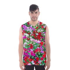 Colorful Petunia Flowers Men s Basketball Tank Top by FunnyCow