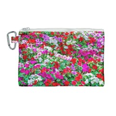 Colorful Petunia Flowers Canvas Cosmetic Bag (large) by FunnyCow