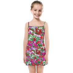 Colorful Petunia Flowers Kids Summer Sun Dress by FunnyCow