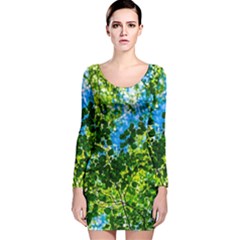 Forest   Strain Towards The Light Long Sleeve Velvet Bodycon Dress by FunnyCow