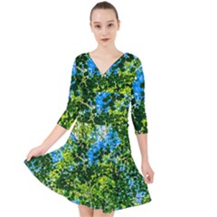 Forest   Strain Towards The Light Quarter Sleeve Front Wrap Dress by FunnyCow