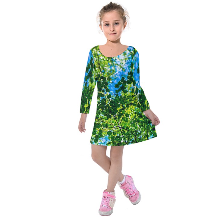 Forest   Strain Towards The Light Kids  Long Sleeve Velvet Dress