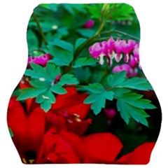 Bleeding Heart Flowers Car Seat Velour Cushion  by FunnyCow