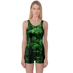 Emerald Forest One Piece Boyleg Swimsuit by FunnyCow