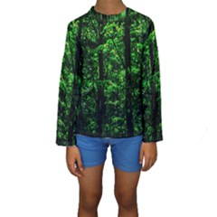 Emerald Forest Kids  Long Sleeve Swimwear by FunnyCow