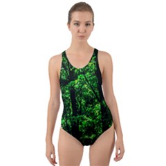 Emerald Forest Cut-out Back One Piece Swimsuit by FunnyCow