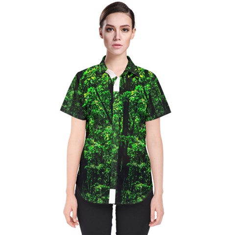 Emerald Forest Women s Short Sleeve Shirt by FunnyCow