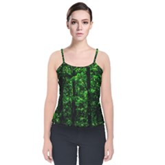 Emerald Forest Velvet Spaghetti Strap Top by FunnyCow