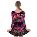 Pink Tulips Dark Background Long Sleeve Velvet Skater Dress View2