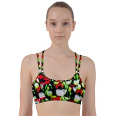 White And Red Sunlit Tulips Line Them Up Sports Bra by FunnyCow