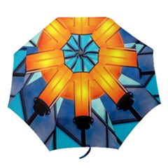 Orange Light Folding Umbrellas