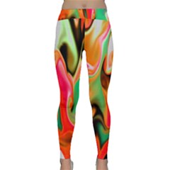 Catch The Waves Smoky Red Orange Haze  Classic Yoga Leggings by flipstylezfashionsLLC