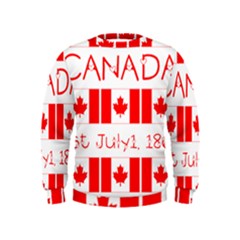 Canada Day Maple Leaf Canadian Flag Pattern Typography  Kids  Sweatshirt by yoursparklingshop