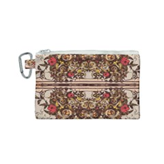 Roses Floral Wallpaper Flower Canvas Cosmetic Bag (small)