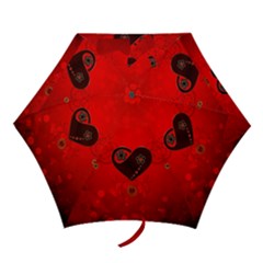 Wonderful Heart On Vintage Background Mini Folding Umbrellas