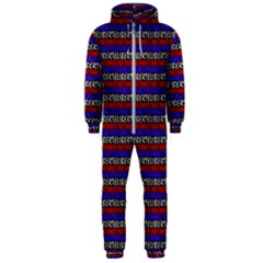 French Revolution Typographic Pattern Design 2 Hooded Jumpsuit (men)  by dflcprints
