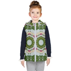 Fantasy Jasmine Paradise Love Mandala Kid s Hooded Puffer Vest by pepitasart